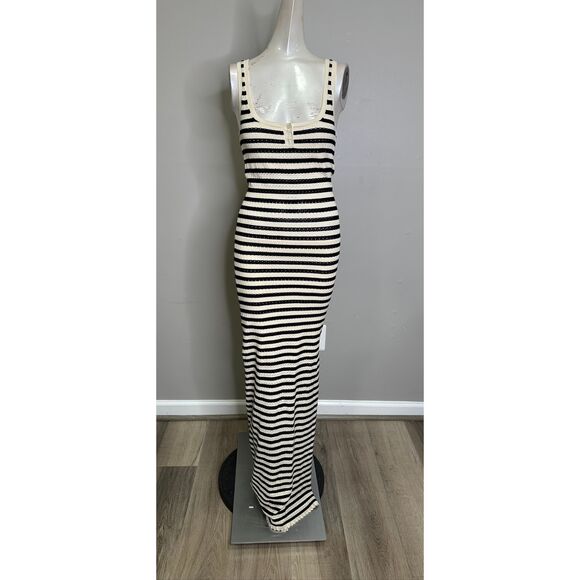 Amanda Uprichard Seine Dress in Black & Cream Small $282 - Picture 3 of 8